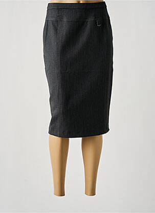 Jupe mi-longue doublure textile gris GUY DUBOUIS femme