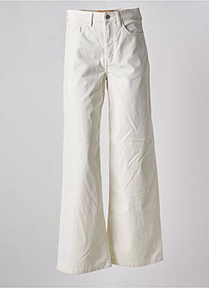 Pantalon droit fermeture zippée sous rabat boutonné taille normale beige ESPRIT femme