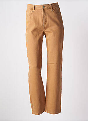 Pantalon droit fermeture zippée sous rabat boutonné taille normale marron ESPRIT femme