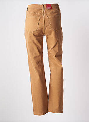 Pantalon droit fermeture zippée sous rabat boutonné taille normale marron ESPRIT femme