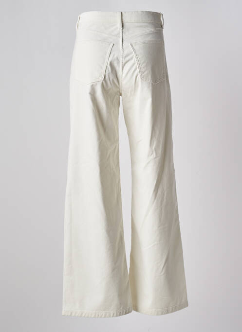 Pantalon droit fermeture zippée sous rabat boutonné taille normale beige ESPRIT femme