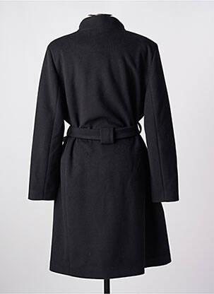 Manteau long coupe cintrée sans capuche noir ESTEL COLLECTION femme