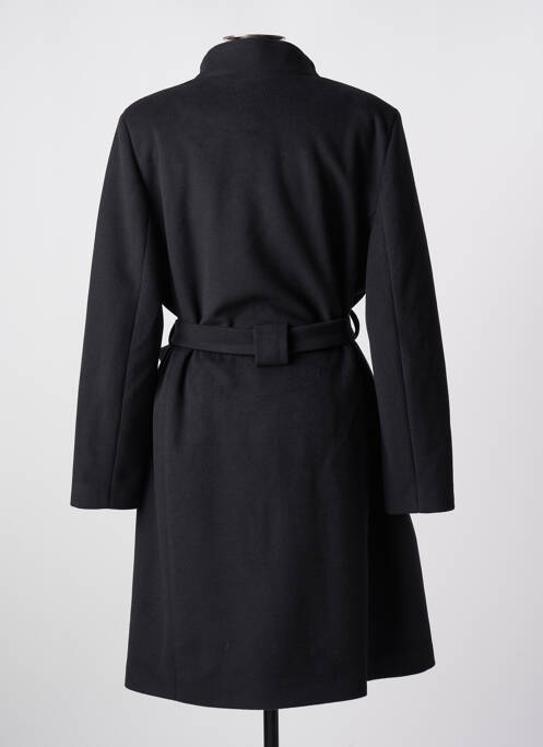 Manteau long coupe cintrée sans capuche noir ESTEL COLLECTION femme