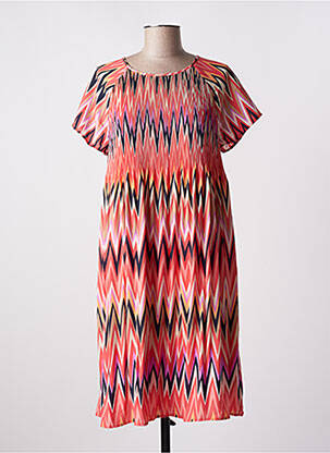 Robe mi-longue tissage crêpe manches courtes orange BETTY BARCLAY femme