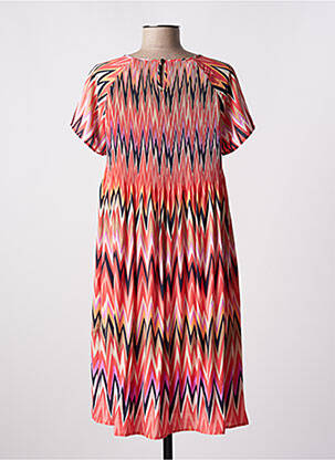 Robe mi-longue tissage crêpe manches courtes orange BETTY BARCLAY femme