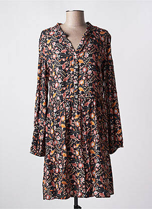 Robe courte coupe évasée manches longues noir C'EST BEAU LA VIE femme