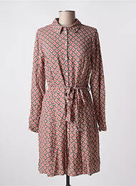 Robe mi-longue coupe fluide manches longues rouge C'EST BEAU LA VIE femme