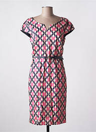 Robe mi-longue fermeture zippée au dos manches courtes rose BETTY & CO femme