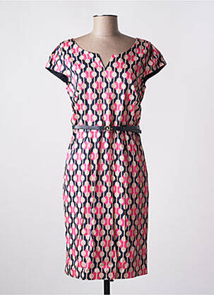 Robe mi-longue fermeture zippée au dos manches courtes rose BETTY & CO femme
