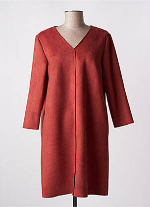 Robe courte manches 3/4 manches 3/4 orange TELMAIL femme