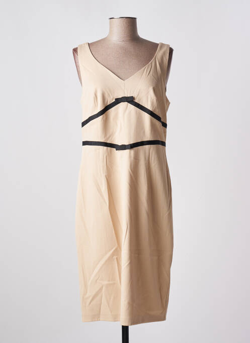 Robe mi-longue beige ESTEL COLLECTION pour femme