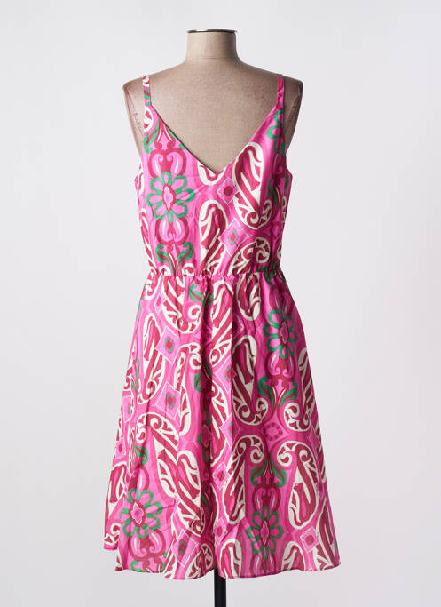 Robe mi-longue rose C'EST BEAU LA VIE pour femme