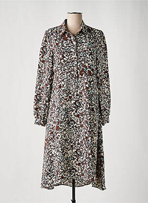 Robe mi-longue coupe fluide manches longues gris ESPRIT femme