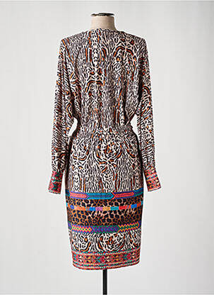 Robe mi-longue manches longues manches longues marron K-DESIGN femme