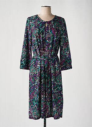 Robe mi-longue coupe fluide manches longues violet DIANE LAURY femme
