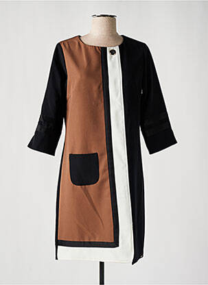 Robe mi-longue manches 3/4 manches 3/4 noir PAUL BRIAL femme