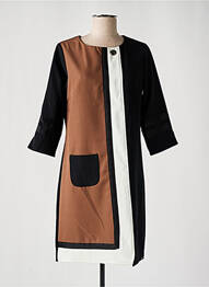 Robe mi-longue manches 3/4 manches 3/4 noir PAUL BRIAL femme