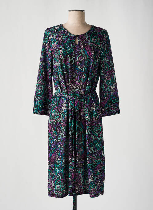 Robe mi-longue coupe fluide manches longues violet DIANE LAURY femme