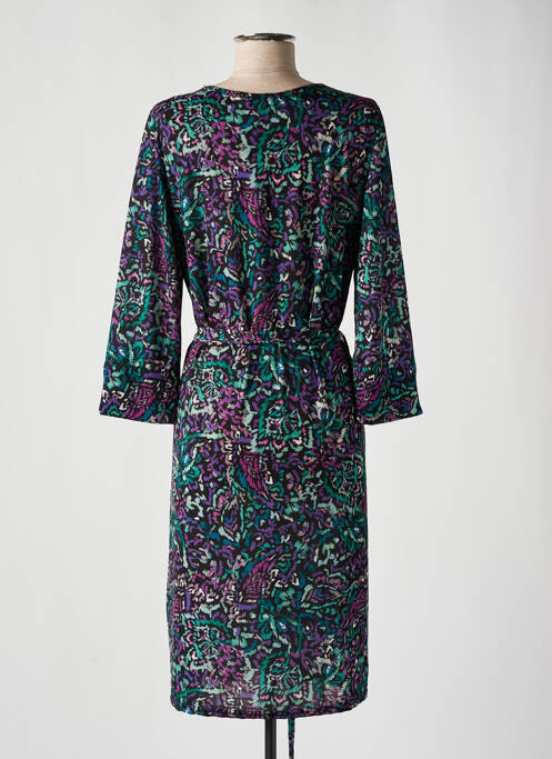 Robe mi-longue coupe fluide manches longues violet DIANE LAURY femme