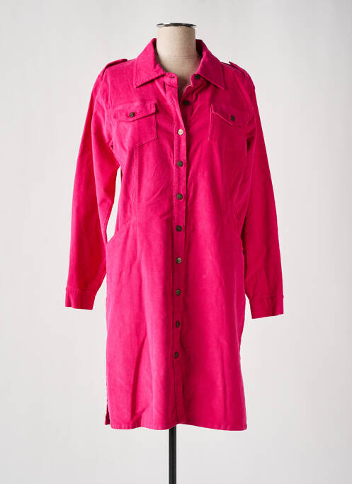 Robe mi-longue manches longues manches longues rose PAUL BRIAL femme