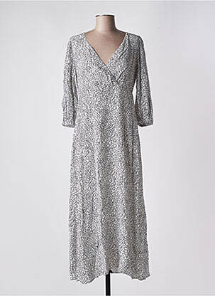 Robe longue imprimé fantaisie manches 3/4 noir ESPRIT femme