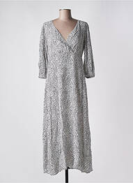 Robe longue imprimé fantaisie manches 3/4 noir ESPRIT femme