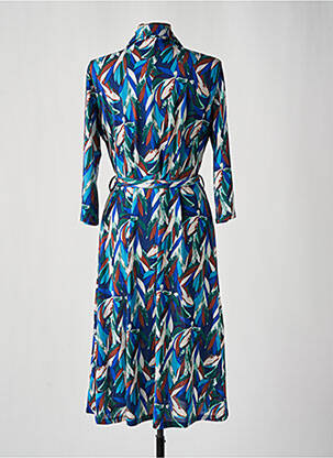 Robe mi-longue manches 3/4 manches 3/4 bleu DIANE LAURY femme