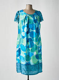 Robe mi-longue imprimé fantaisie manches courtes bleu ESTEL COLLECTION femme