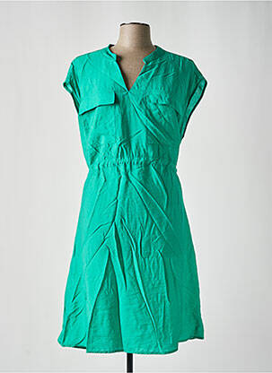Robe mi-longue manches courtes manches courtes vert C'EST BEAU LA VIE femme