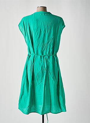 Robe mi-longue manches courtes manches courtes vert C'EST BEAU LA VIE femme