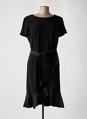 Robe mi-longue manches courtes manches courtes noir FRANK LYMAN femme