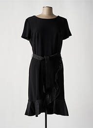 Robe mi-longue fermeture zippée au dos manches courtes noir FRANK LYMAN femme