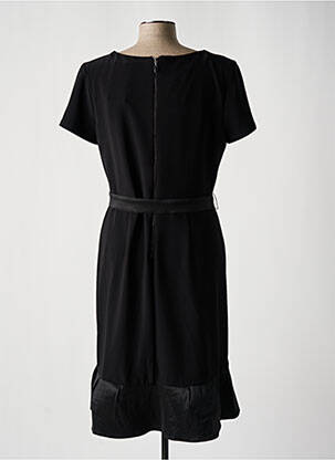 Robe mi-longue manches courtes manches courtes noir FRANK LYMAN femme