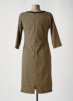 Robe mi-longue imprimé fantaisie sans manche beige ESTEL COLLECTION femme