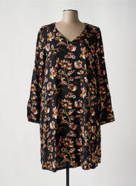 Robe mi-longue coupe fluide manches longues noir LA FIANCÉE femme