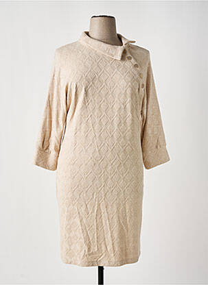 Robe mi-longue manches 3/4 manches 3/4 gris ESTEL COLLECTION femme