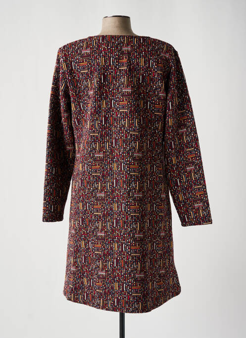 Robe mi-longue imprimé fantaisie manches longues rouge LA FIANCÉE femme