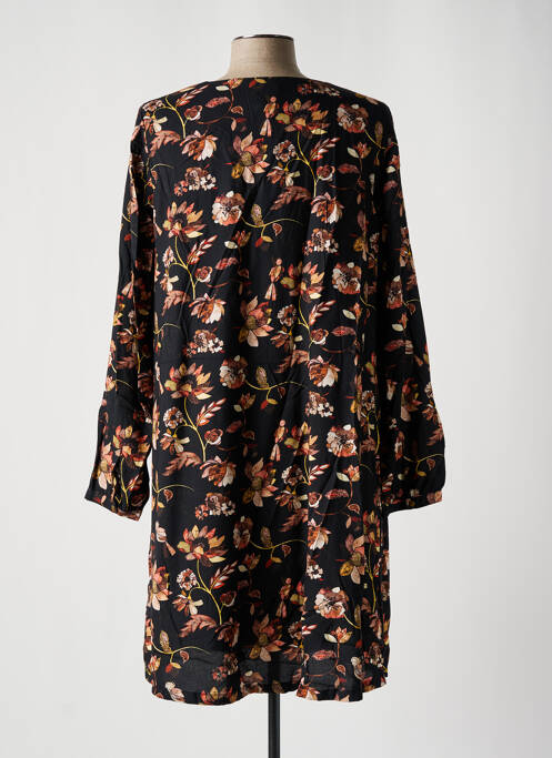 Robe mi-longue coupe fluide manches longues noir LA FIANCÉE femme