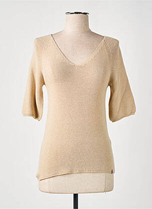 Pull coupe cintrée manches courtes beige PULL & MAILLE femme