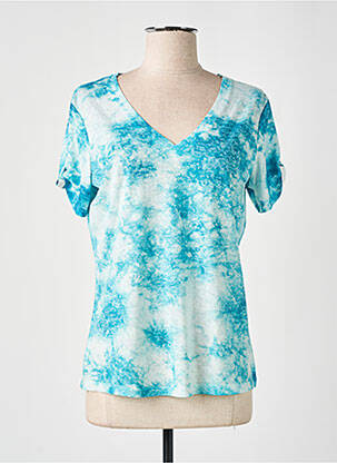 T-shirt imprimé fantaisie manches courtes bleu JULIE GUERLANDE femme