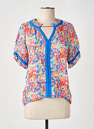 Top imprimé fantaisie manches courtes bleu PAUL BRIAL femme