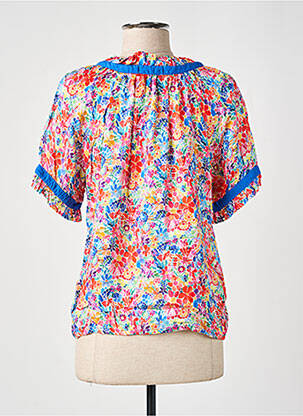 Top imprimé fantaisie manches courtes bleu PAUL BRIAL femme