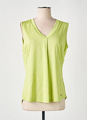 Top coupe fluide sans manche vert MARBLE femme