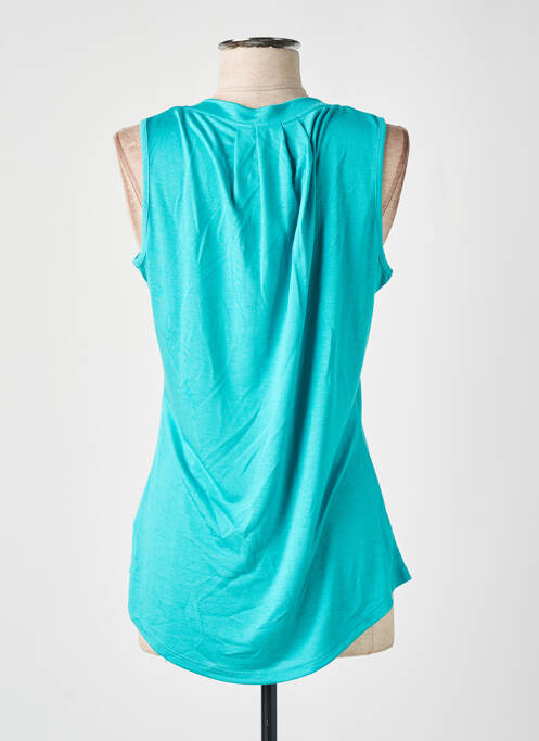 Top coupe fluide sans manche bleu MARBLE femme