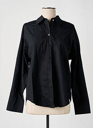 Chemisier coupe droite manches longues noir ESPRIT femme