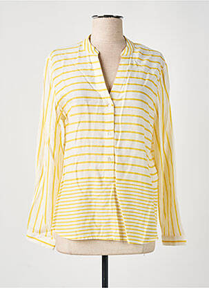 Blouse poignets boutonnés avec fente manches longues jaune ESPRIT femme