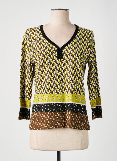 Top tissage jersey manches 3/4 vert CHRISTINE LAURE femme