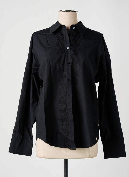 Chemisier coupe droite manches longues noir ESPRIT femme