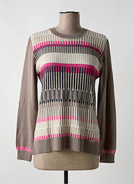 Pull col rond manches longues beige MINO MORA femme