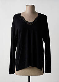 Pull tissage chiné manches longues noir ESPRIT femme